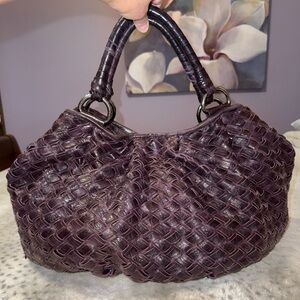 Miu Miu Dark Purple Woven Hobo Bag